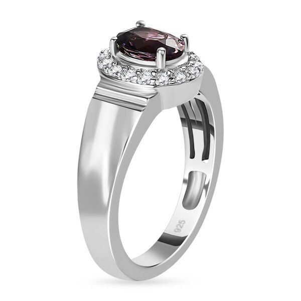 AA Lavendel-Spinell, Wei&szlig;er Zirkon Ring, 925 Silber platiniert (Gr&ouml;&szlig;e 18.00) ca. 1.19 ct image number 5