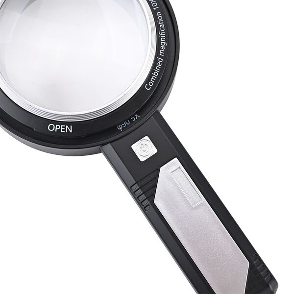 8-fach und 12-fach Handlupe mit Doppellinsen, 19x9x3,2cm, Silber und schwarz image number 10