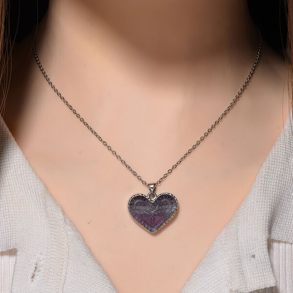 Mehrfarbiger Fluorit Schmuckset ca. 50 cm 316L Edelstahl ca. 20.00 ct image number 2