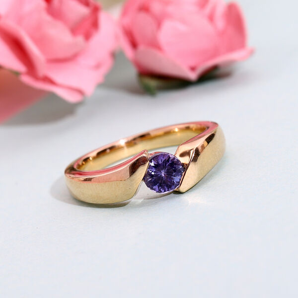 Tansanit Solit&auml;r Ring 925 Silber 585 Vergoldet image number 2