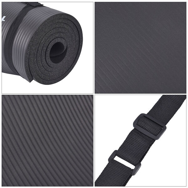 SOUL SMART - NBR Yoga-Matte, schwarz image number 5