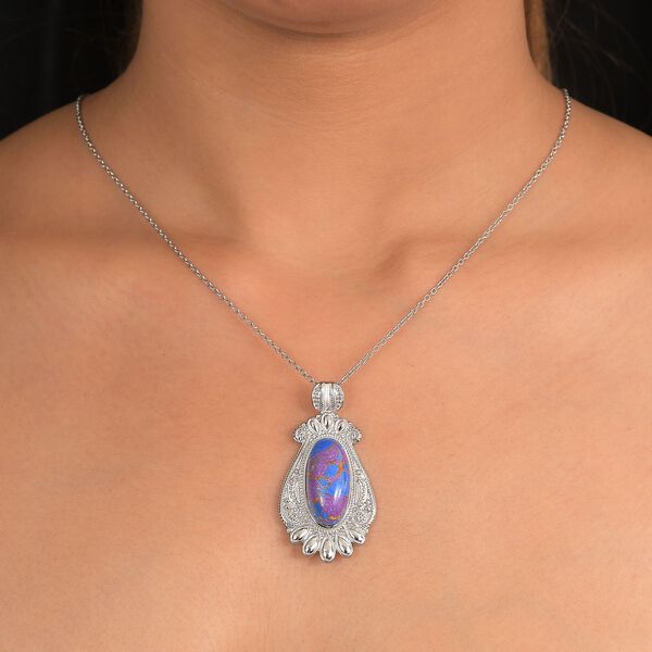 Lila T&uuml;rkis Anh&auml;nger mit 50cm Kette - 25 ct. image number 3