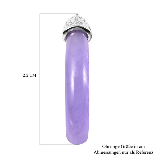 Lila Jade-Creolen, 925 Silber rhodiniert, ca. 13,90 ct image number 5