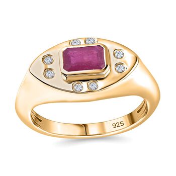 AA afrikanischer Rubin und Zirkon Ring - 0,93 ct.