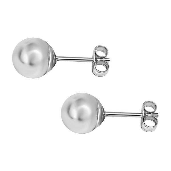 Nugget Kugel Ohrstecker, 585 Weißgold image number 2