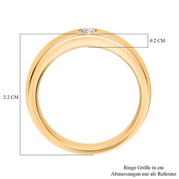 LUXURIANT VS EF Labor Diamant Ring, 925 Silber Gelbgold Vermeil - 0,15 ct.