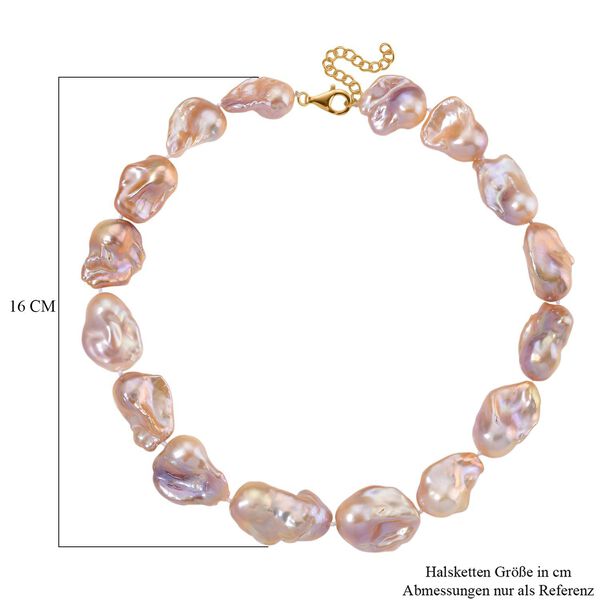 Exklusives Angebot- AAAA Mehrfarbige S&uuml;&szlig;wasser Barockperle Collier, ca. 45 cm 925 Silber vergoldet image number 6