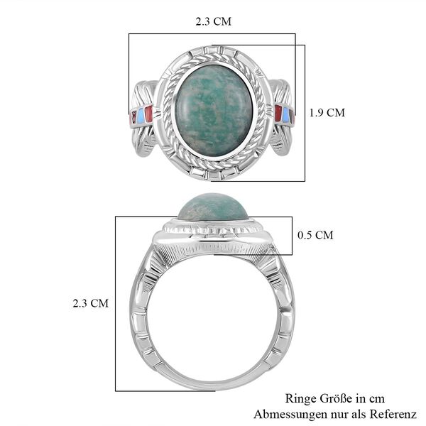 Amazonit Ring 316L Edelstahl emailliert (Gr&ouml;&szlig;e 16.00) ca. 10.50 ct image number 5