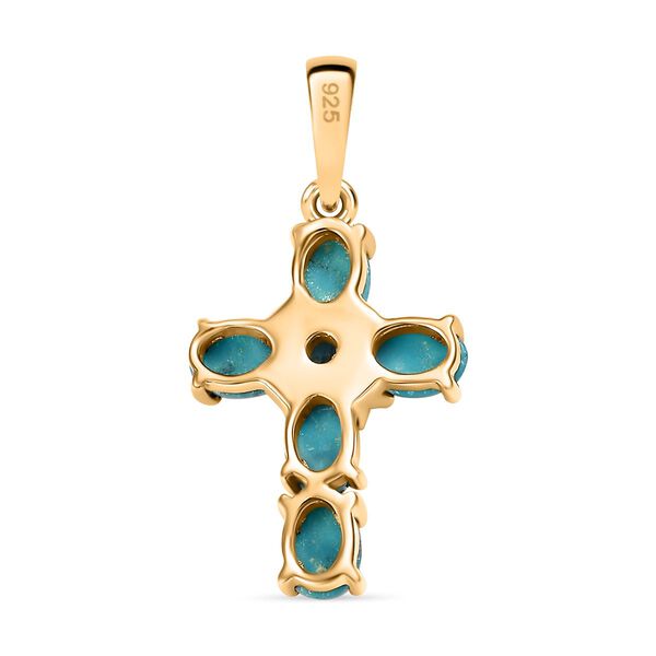 AA Sleeping Beauty T&uuml;rkis und Neon Apatit Anh&auml;nger, 925 Silber vergoldet - 0,85 ct. image number 5