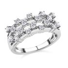 Moissanit Ring 925 Silber rhodiniert (Größe 21.00) ca. 0,82 ct