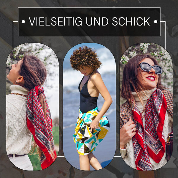 LA MAREY: Premium Selection - 100% Maulbeerenseiden-Halstuch mit Sakura Druck, 35x150 cm, Sakura image number 5