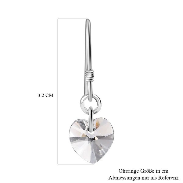 J Francis gefertigt mit SWAROVSKI- Wei&szlig;e Swarovski Kristall Herz Ohrringe image number 7