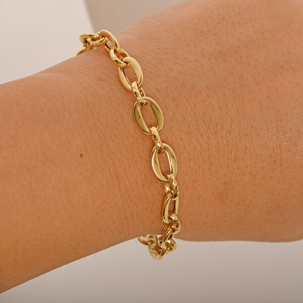 Ovales Glieder-Armband in 585 Gold, 18 cm image number 2