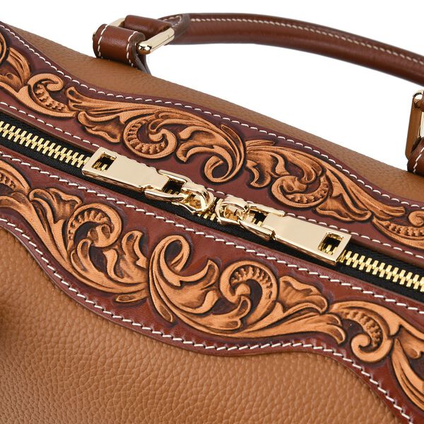 Grand Pelle  - Echtleder Umhängetasche, 34,5x15x21 cm, hellbraun image number 11