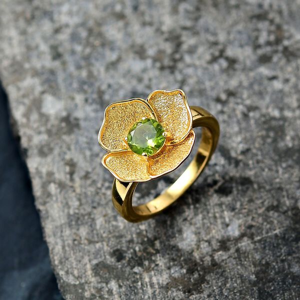 D'Joy Peridot Ring Nickelfreies Messing (Größe 21.00) ca. 0,87 ct image number 1