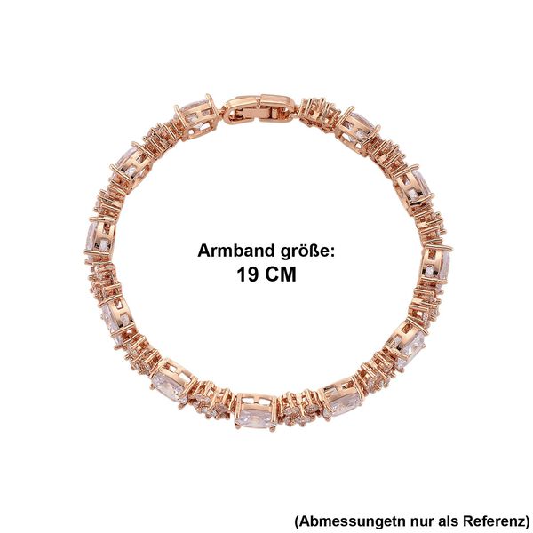 Wei&szlig;er Zirkonia Armband ca. 19 cm Nickelfreies Messing image number 5