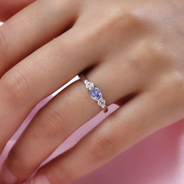 Tansanit und Zirkon Ring - 0,55 ct. image number 3