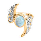 GP Kollektion - Celestial Dream - Larimar, Kanchanaburi Blauer Saphir Ring 925 Silber  (Größe 19.00) ca. 2.39 ct