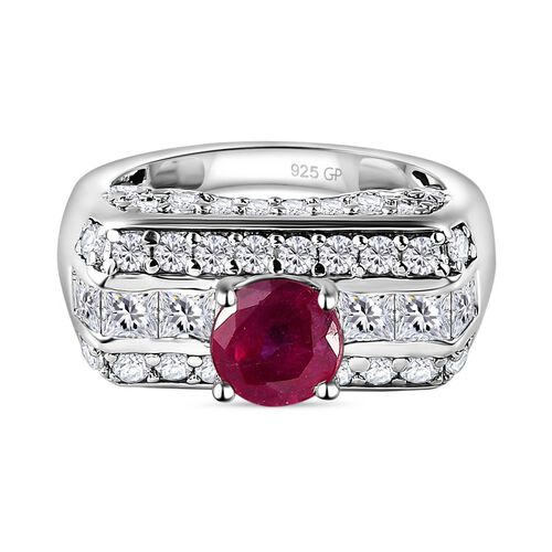 GP Art Déco Kollektion - afrikanischer Rubin, Zirkon und Saphir-Ring- 5,18 ct. image number 0