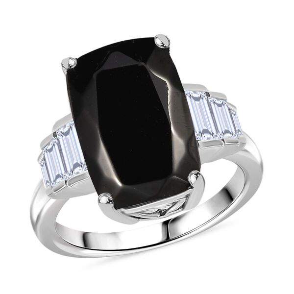 D'Joy Elite Shungit, Wei&szlig;er Topas Ring 925 Silber rhodiniert (Gr&ouml;&szlig;e 17.00) ca. 5,37 ct image number 4