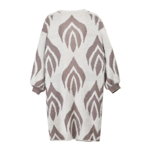 Flauschiger Cardigan mit braunen Akzenten, Einheitsgröße image number 2