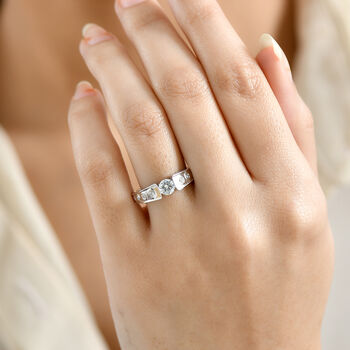 D'Joy Moissanit Ring, 925 Silber platiniert - 0,59 ct.