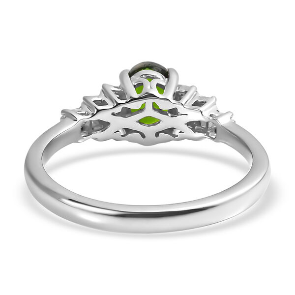 Nat&uuml;rlicher Chromdiopsid und Diamant Ring 925 Silber platiniert  ca. 1,08 ct image number 6