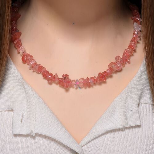 Kirsche Quarz Kette 76 cm ca. 320.00 ct image number 1
