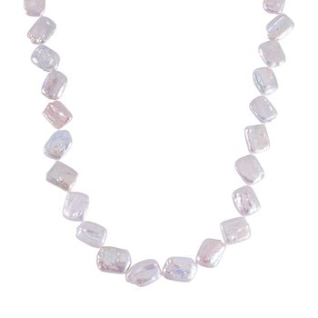 Wei&szlig;e Keshi-Perlenkette 50cm