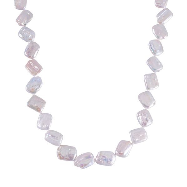 Wei&szlig;e Keshi-Perlenkette 50cm image number 3