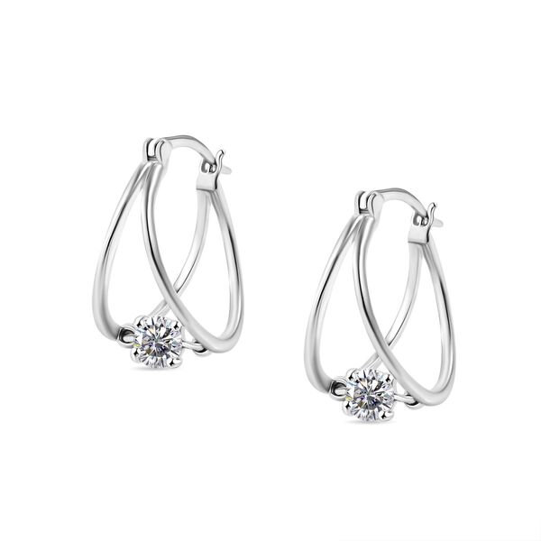 J Francis gefertigt mit SWAROVSKI Zirkonia Ohrringe 925 Silber platiniert image number 4