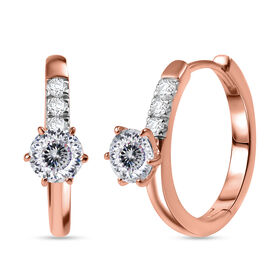 D’joy 100 Facetten Moissanit Ohrringe 925 Silber 750 rosévergoldet ca. 1.12 ct