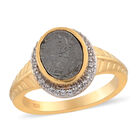 Meteorit und Zirkon Ring 925 Silber vergoldet  ca. 4,80 ct image number 3
