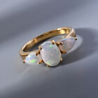 Natürlicher, äthiopischer Opal-Ring, 925 Silber vergoldet  ca. 1,40 ct image number 1