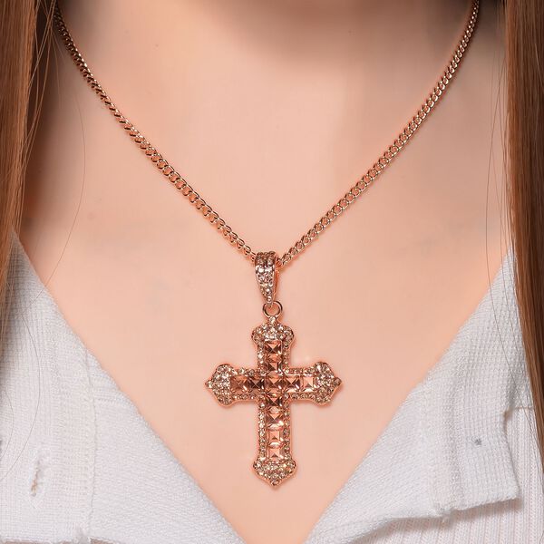 Kristall Halskette ca. 50 cm Std Rose image number 2