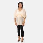 V-Ausschnitt Chiffon Top, Beige