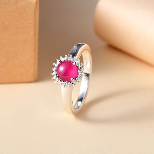 AA Afrikanischer Rubin und Moissanit Ring - 1,90 ct. image number 2