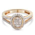 Diamant-Ring, 925 Silber vergoldet (Größe 20.00) ca. 0.50 ct