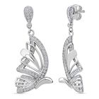 Lustro Stella Weißer Zirkonia Ohrringe 925 Silber rhodiniert