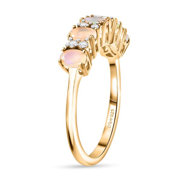 D'Joy nat&uuml;rlicher, &auml;thiopischer Welo Opal und Zirkon Ring - 0,75 ct. image number 5