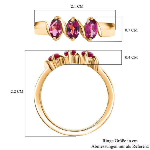 D'Joy Rhodolith Granat Ring, 925 Silber vergoldet - 0,91 ct. image number 7