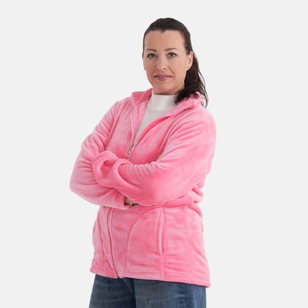 LA MAREY Jacke aus Samt mit Rei&szlig;verschluss, Gr&ouml;&szlig;e S/M, Rosa image number 3