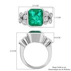 Smaragd-Triplette-Quarz, Weißer Zirkon Ring, 925 Silber rhodiniert (Größe 19.00) ca. 5.94 ct image number 6