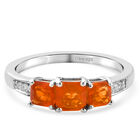 Purpurroter Feuer Opal 3 Stein Ring 925 Silber platiniert  ca. 1,21 ct image number 0