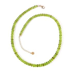 LUXORO zertifiziert und geprüft AAA Peridot Halskette in 585 Gold, 45 cm -150,71 ct.