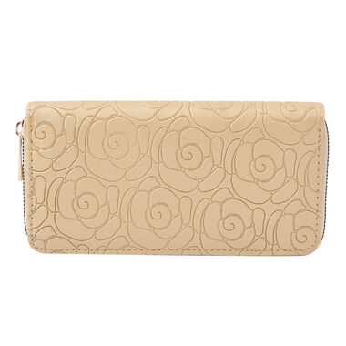 Long Size Brieftasche, 19*2.5*10cm, florales Muster, Creme