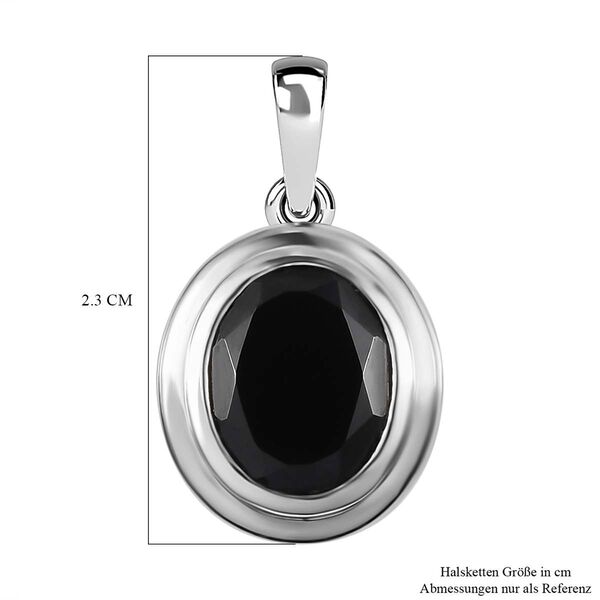 Schwarzer Spinell Anhänger, Messing platiniert ca. 3.57 ct image number 6