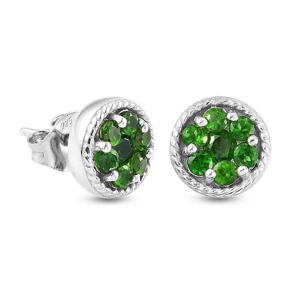 3er-Set Nat&uuml;rlicher Chromdiopsid Solit&auml;r Ring, Ohrstecker und Anh&auml;nger 925 Silber platiniert ca. 1,82 ct image number 7