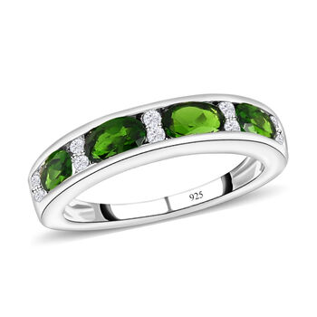 Nat&uuml;rlicher Chromdiopsid und Zirkon-Ring - 1,21 ct.