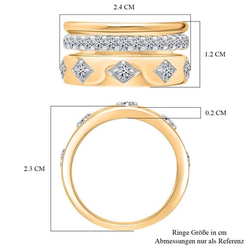 Lab Grown Diamant SI Ring 925 Silber 750 Gelbgold Vermeil (Größe 20.00) ca. 1,13 ct image number 5